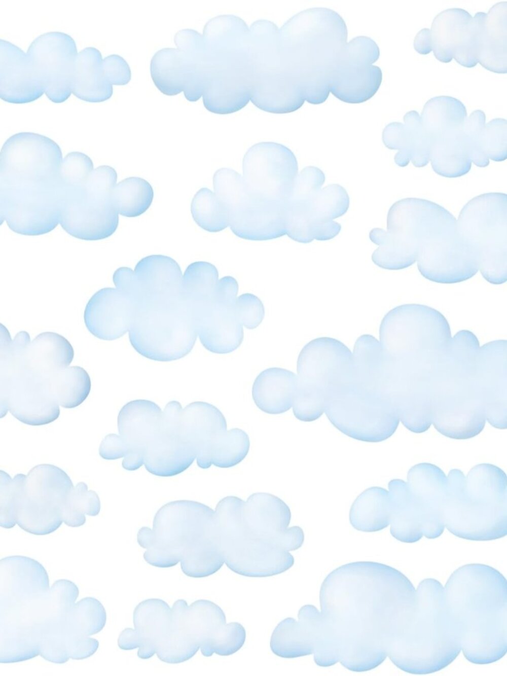 17 Small Blue Watercolour Cloud Wall Stickers Decals DS4-8030
